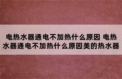 电热水器通电不加热什么原因 电热水器通电不加热什么原因美的热水器